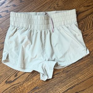 Varley Cream Athletic Shorts